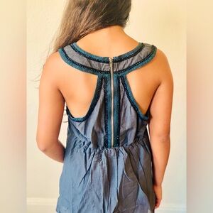 Matty M Dark Gray Sequined Tank Size XS